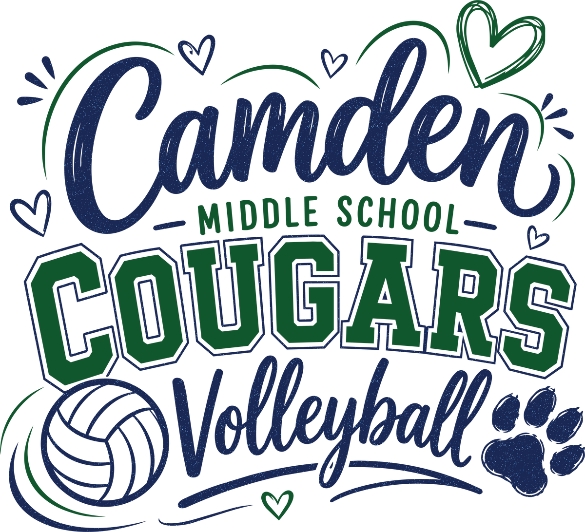 Camden Middle School Heart Volleyball Tee
