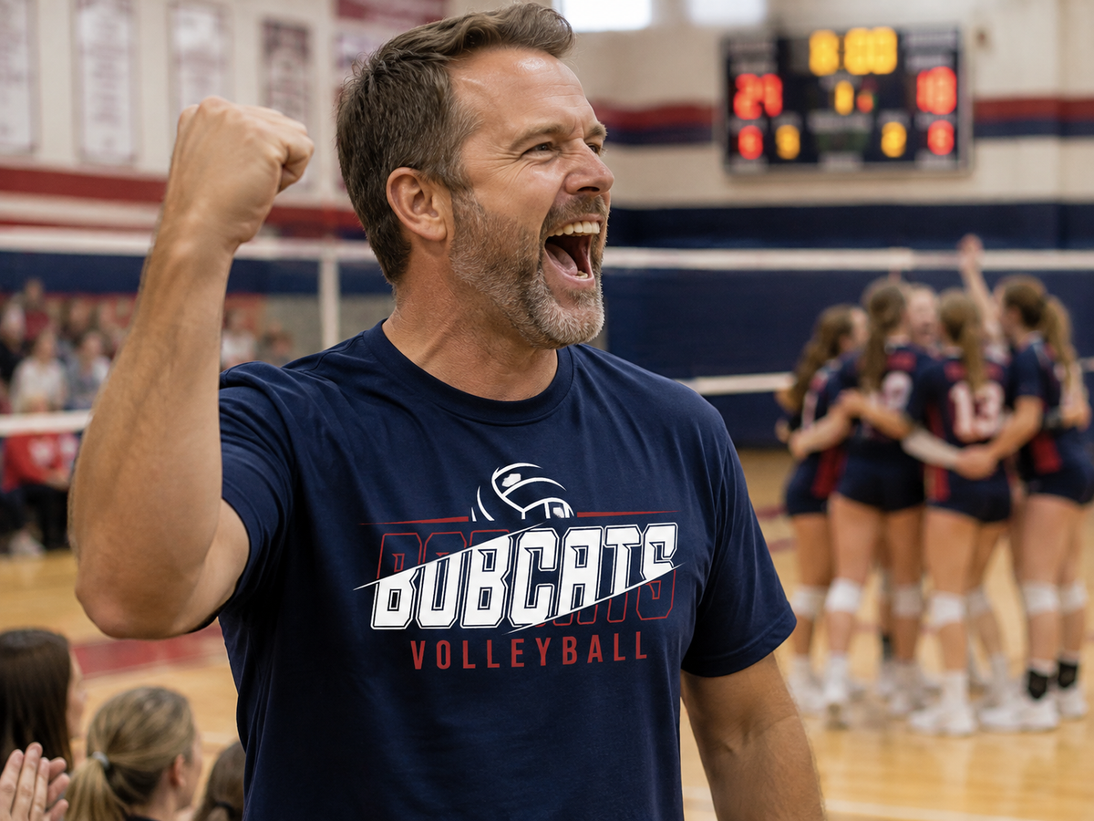 Bobcats Slice Volleyball Tee